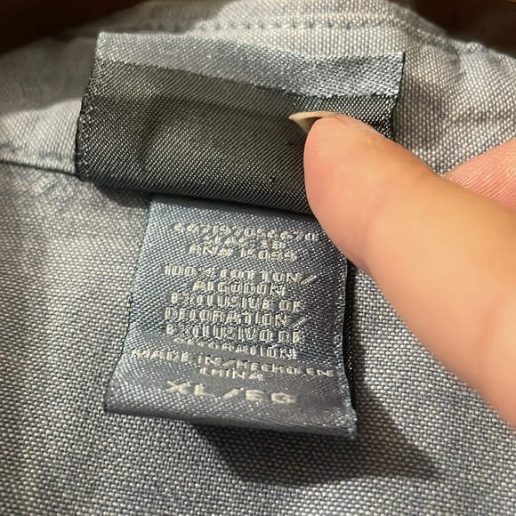 Classic Elements Shirt Womens XL Blue Short Sleeve Embroidered Button Up Blouse - Picture 4 of 6